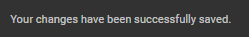 screenshot of changes saved notice