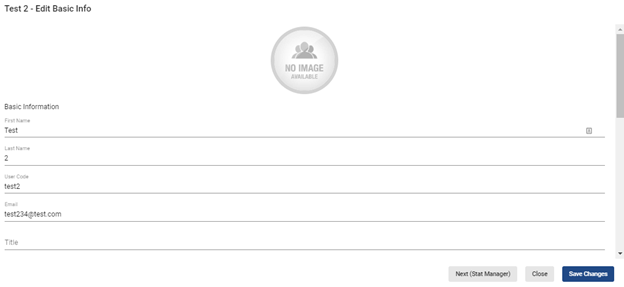 screenshot of edit basic info page