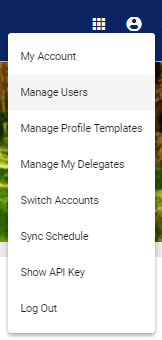 screenshot of manage users option
