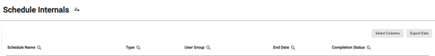 screenshot of schedule internals page