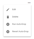 screenshot of drop options