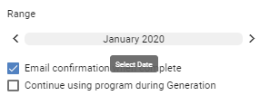 screenshot of date range options
