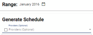 screenshot of selecting a date and provider
