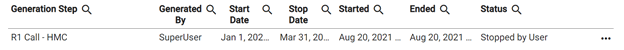 screenshot of stopped in generation logs