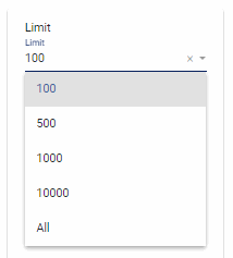 screenshot of selecting a limit