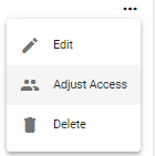 screenshot of selecting adjust access option