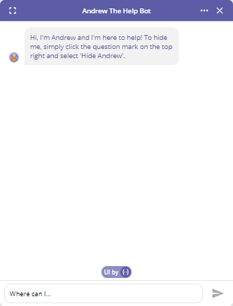 screenshot of andrew bot window