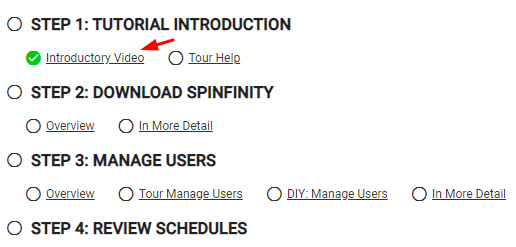 screenshot of selecting intro video