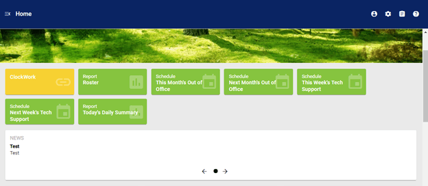 screenshot of home page news