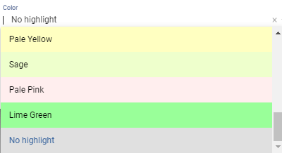 screenshot of selecting a color