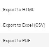 screenshot of selecting export to pdf option