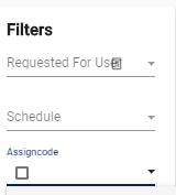 screenshot of assigncode filter