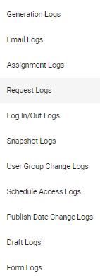 screenshot of selecting the request logs option