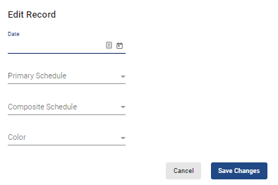 screenshot of edit record box