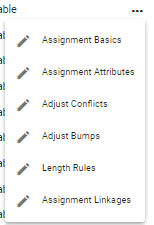 screenshot of editing options