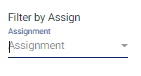 screenshot of filter by assignment menu