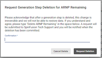 screenshot of request generation notice