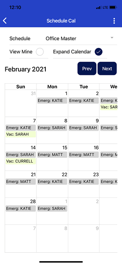 screenshot of expand calender option checked